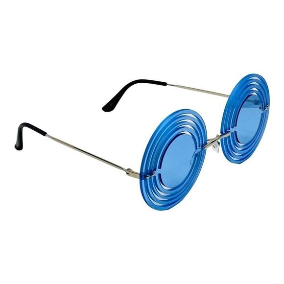 6091 | Blue Round Novelty Sunglasses - Picture 3 of 5